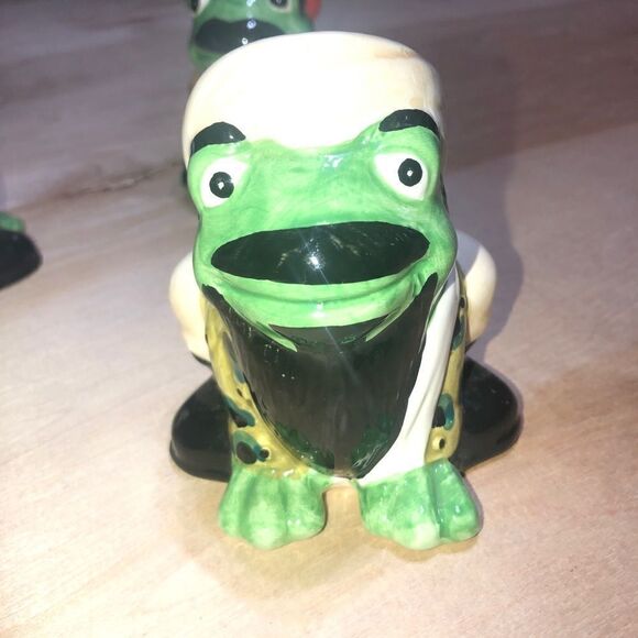 Hermitage Pottery John Toth Osama Target Practice Frogs Set of 3 RARE! 4.5"H‎ - Picture 5 of 6